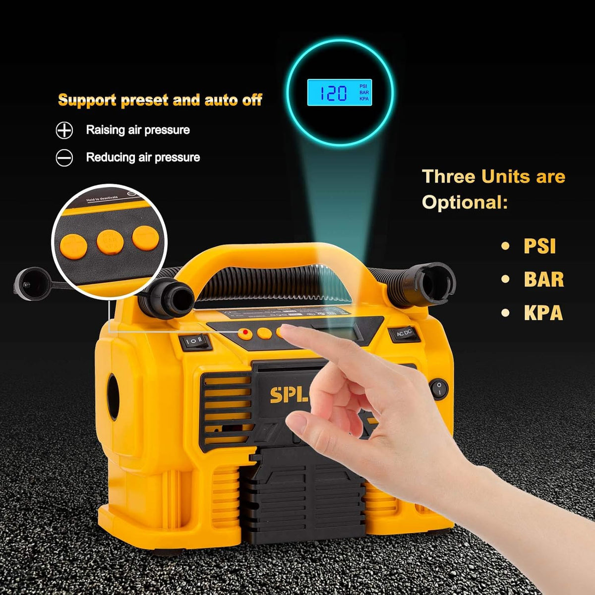 Air Compressor Tire Inflator 110V AC or 12V DC 160Psi E22270