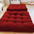 22 Inch Square Cotton Floor Pillow, 2Pcs Wine Red R53981