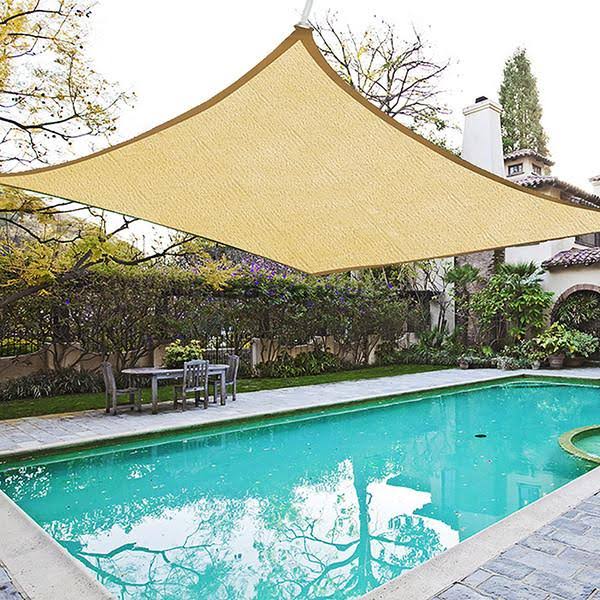 Rectangle Sun Sail Shade Canopy 20ftx16ft Desert Sand D7670