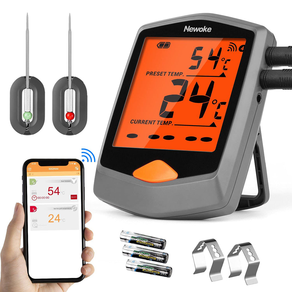 Digital Meat Thermometer with 2 Probes, 3.3 Inch LCD Display, Pack of 2 S3929