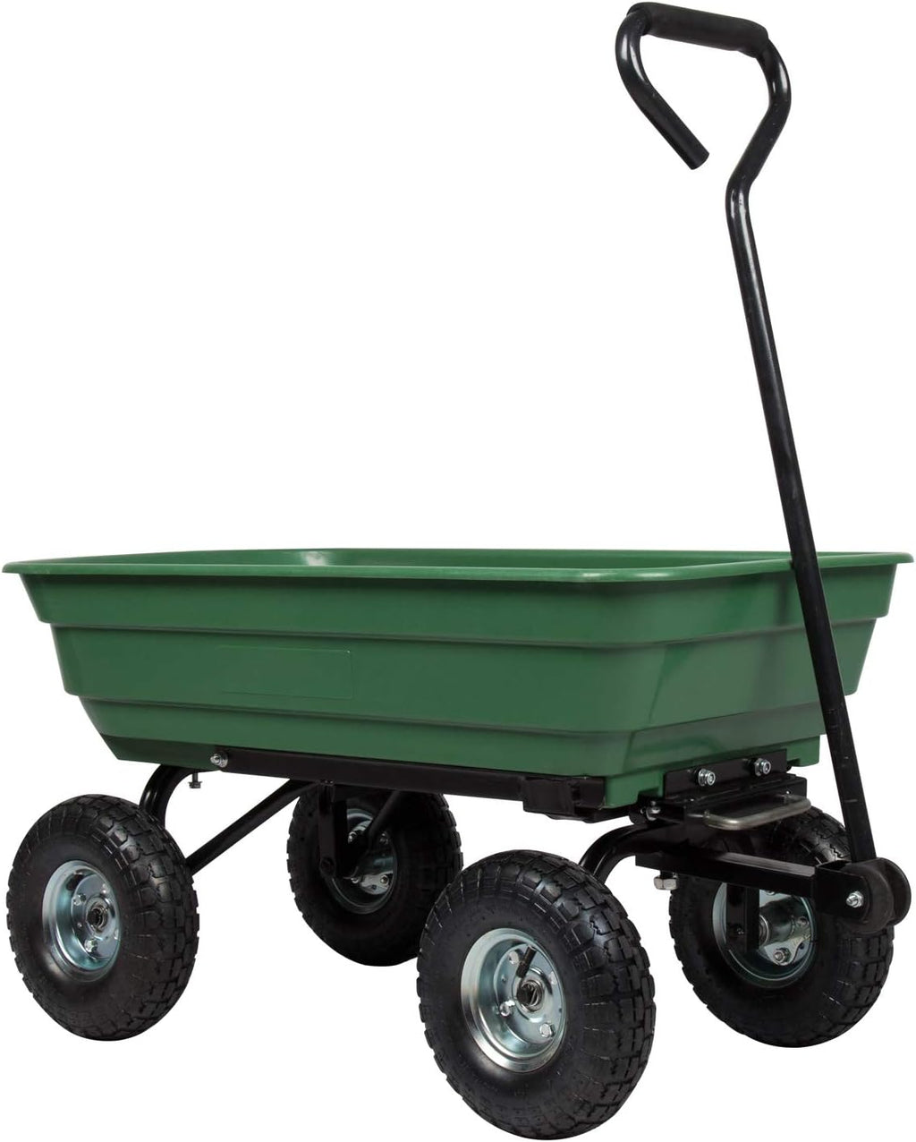 Garden Dump Cart Wagon with Steel Frame and Pneumatic Tires J9821