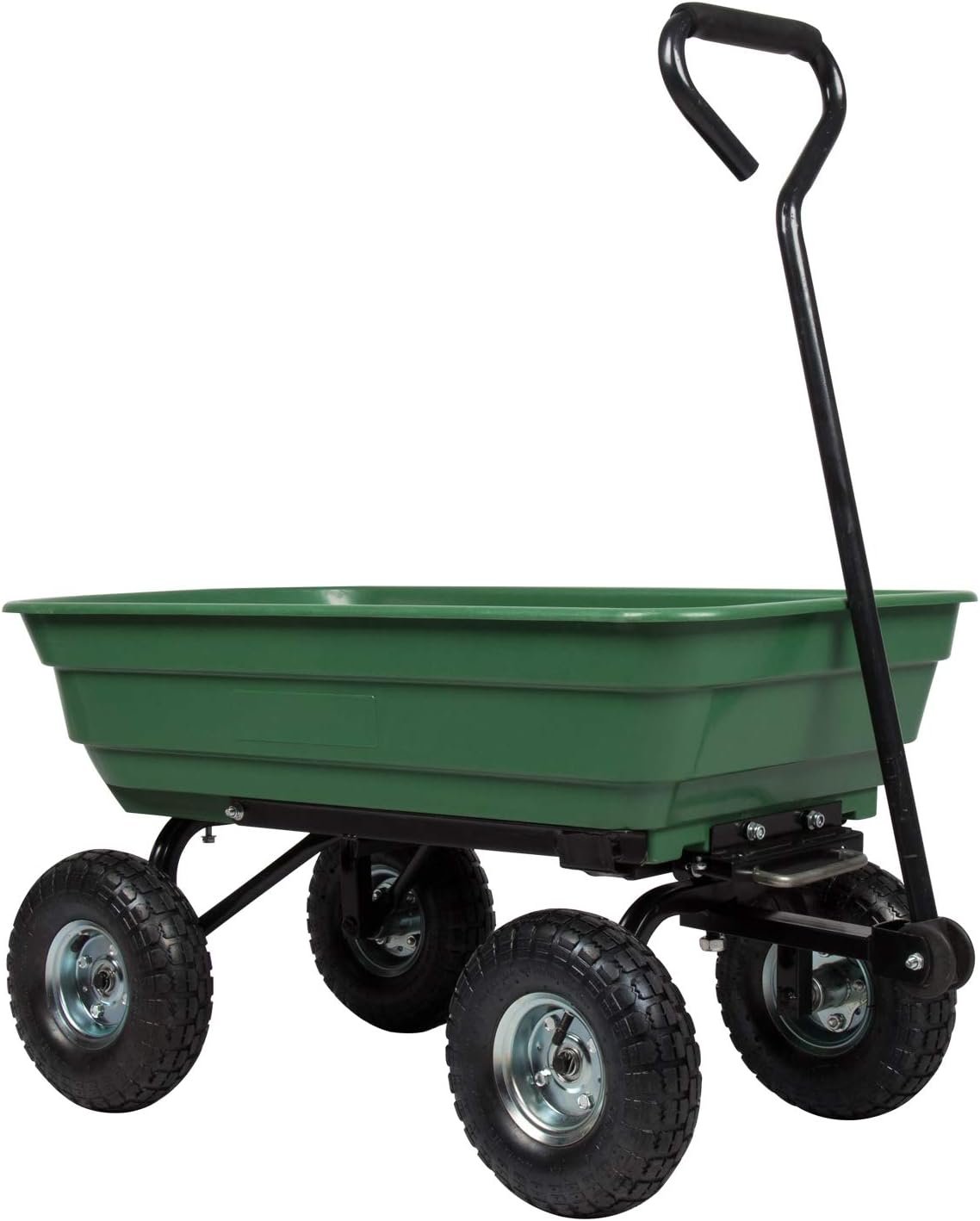 Garden Dump Cart Wagon with Steel Frame and Pneumatic Tires J9821
