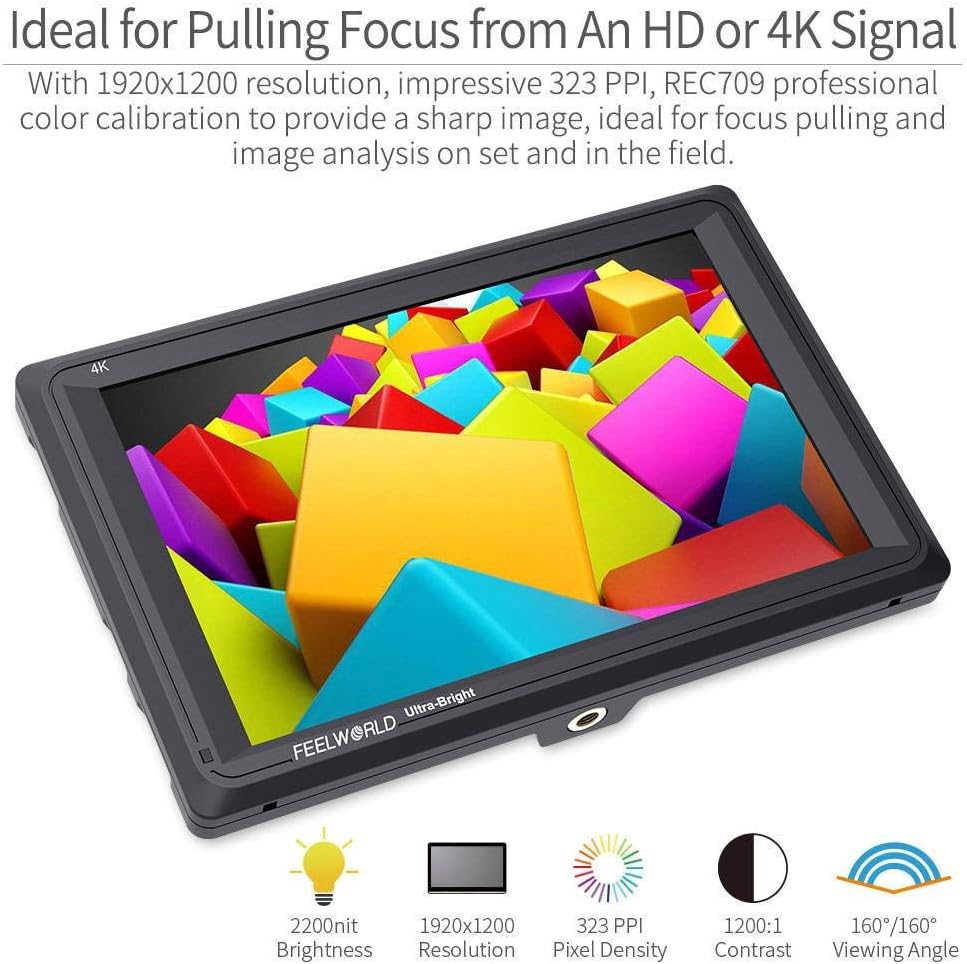 7 Inch 2200nit DSLR Camera Field Monitor Full HD 4K HDMI F681