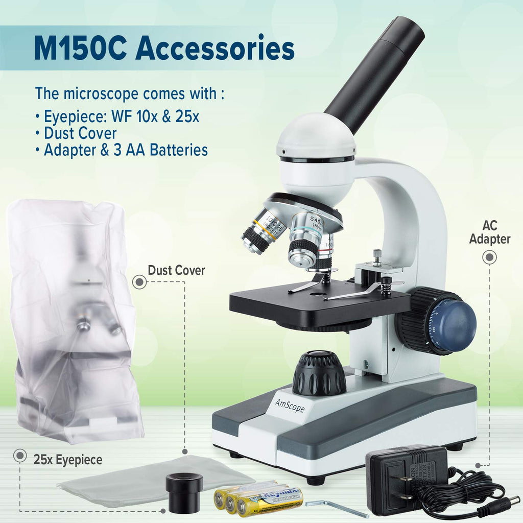40X-1000X LED Student Microscope with 5MP USB Camera T366