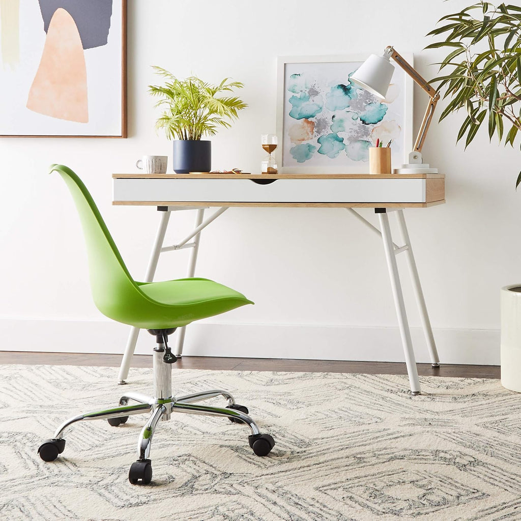 Green Polyurethane Armless Task Chair with Casters M2976