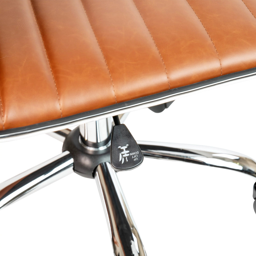 Brown Ribbed Swivel Task Office Chair P741