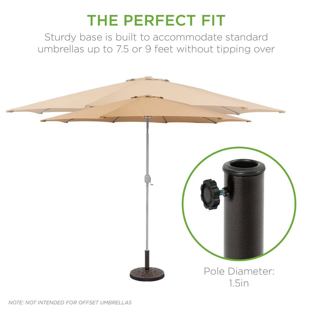 18in Round Heavy-Duty Steel Patio Umbrella Base Stand R31939