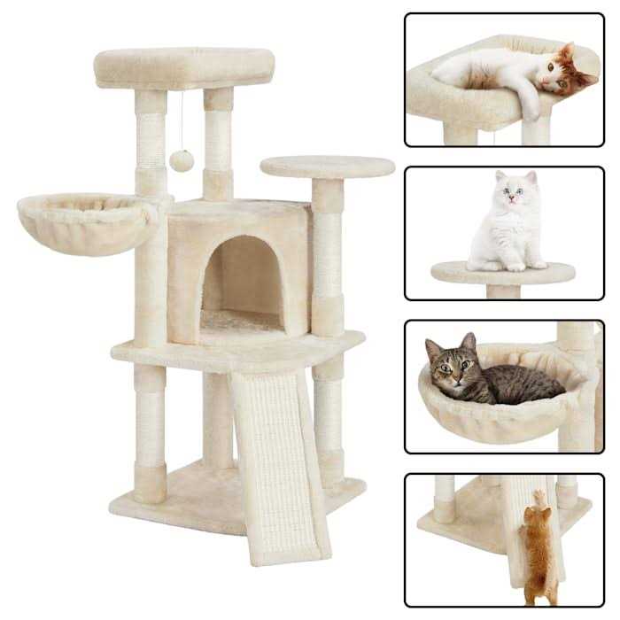 Plush Cat Tree Condo with Basket B6514