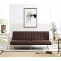 Espresso Linen Tufted Split Back Futon Sofa F2610