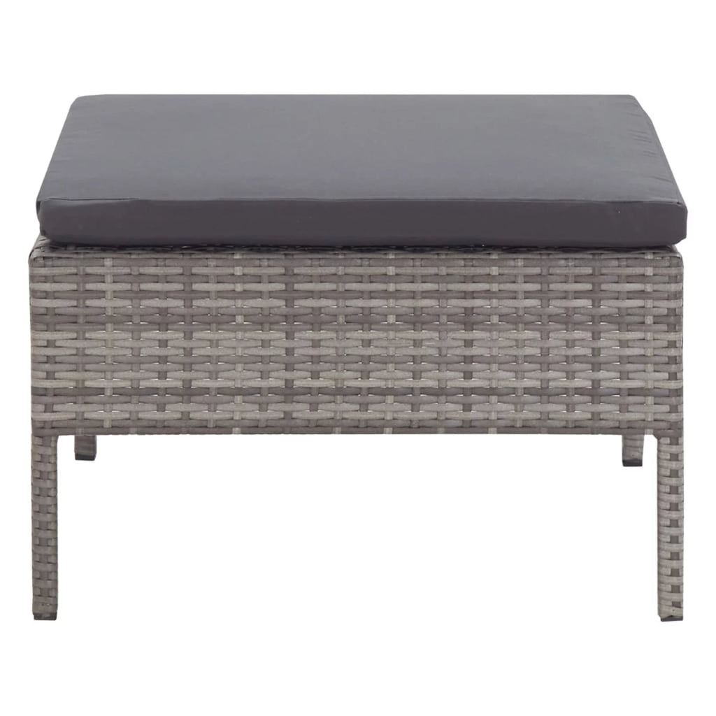 5 Piece Gray Poly Rattan Patio Sofa Set with Coffee Table K785
