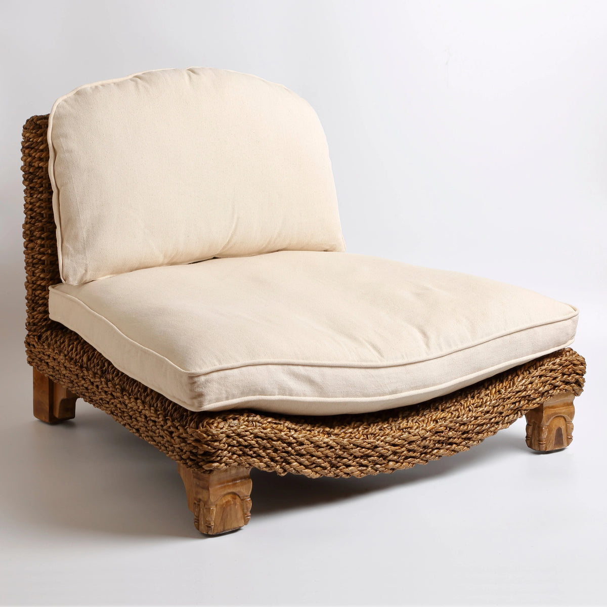 Natural Meditation Chair with Cream Cushion E52781