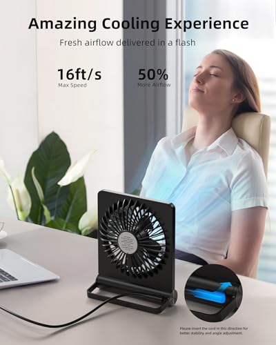 USB Desk Fan, Ultra Quiet 3 Speeds Adjustable H553553