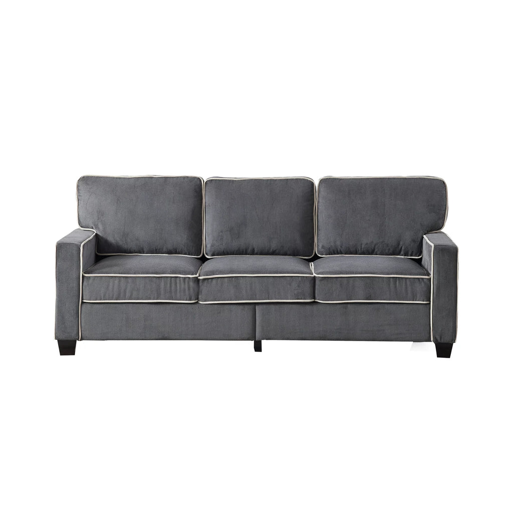 Dark Grey Corduroy Sofa with Storage W50894