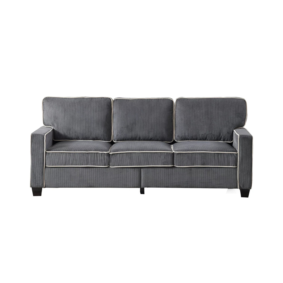 Dark Grey Corduroy Sofa with Storage W50894