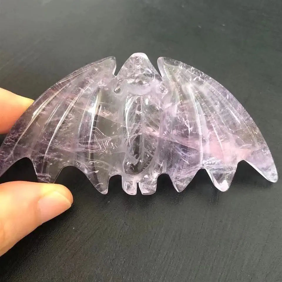 Hand-Carved Polished Amethyst Quartz Crystals 2pcs H81325