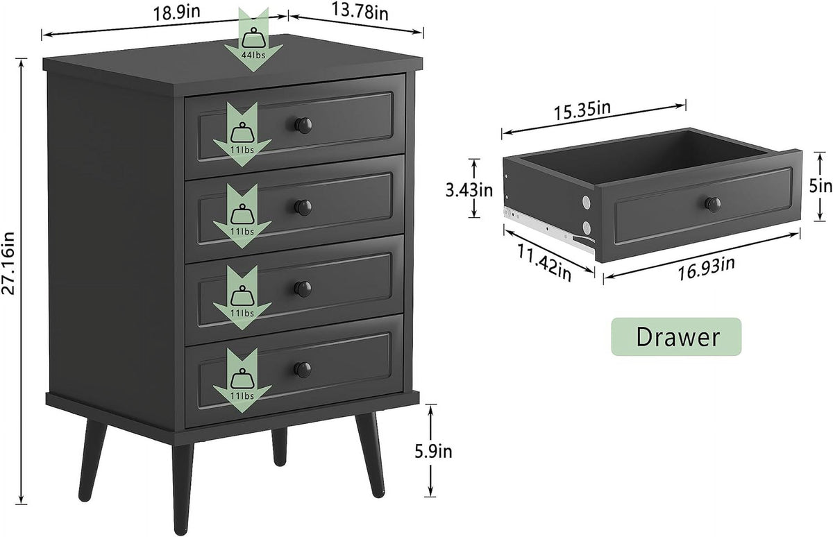 4 Drawer Wood Dresser M518865