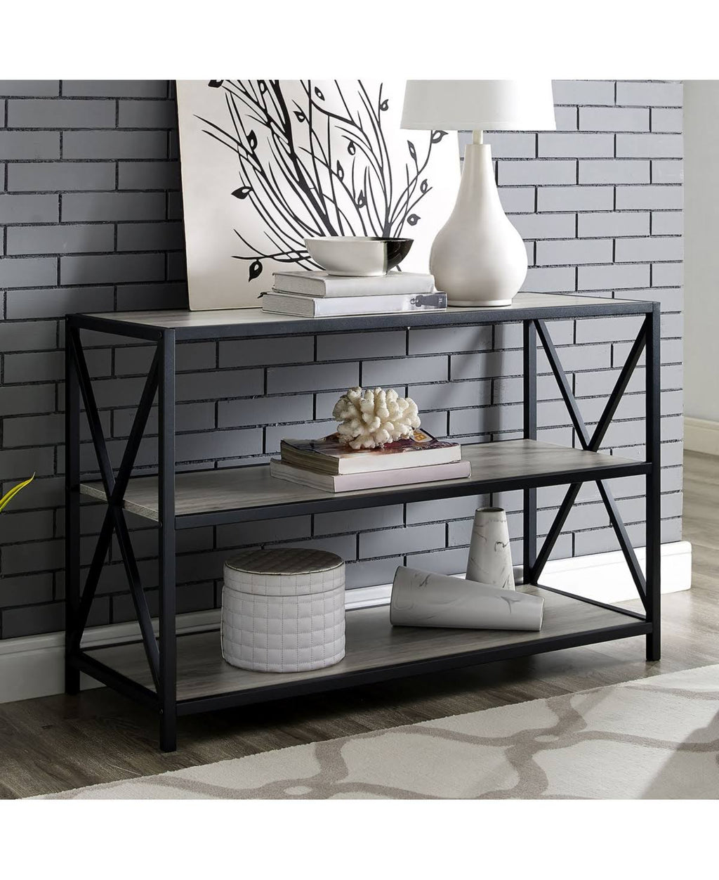 40x22 Industrial Wood Bookcase X2270