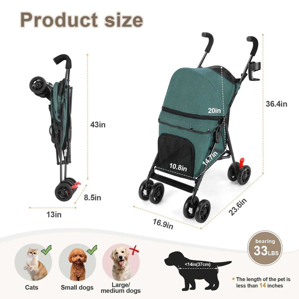 Foldable Pet Stroller with Cup Holder G87106