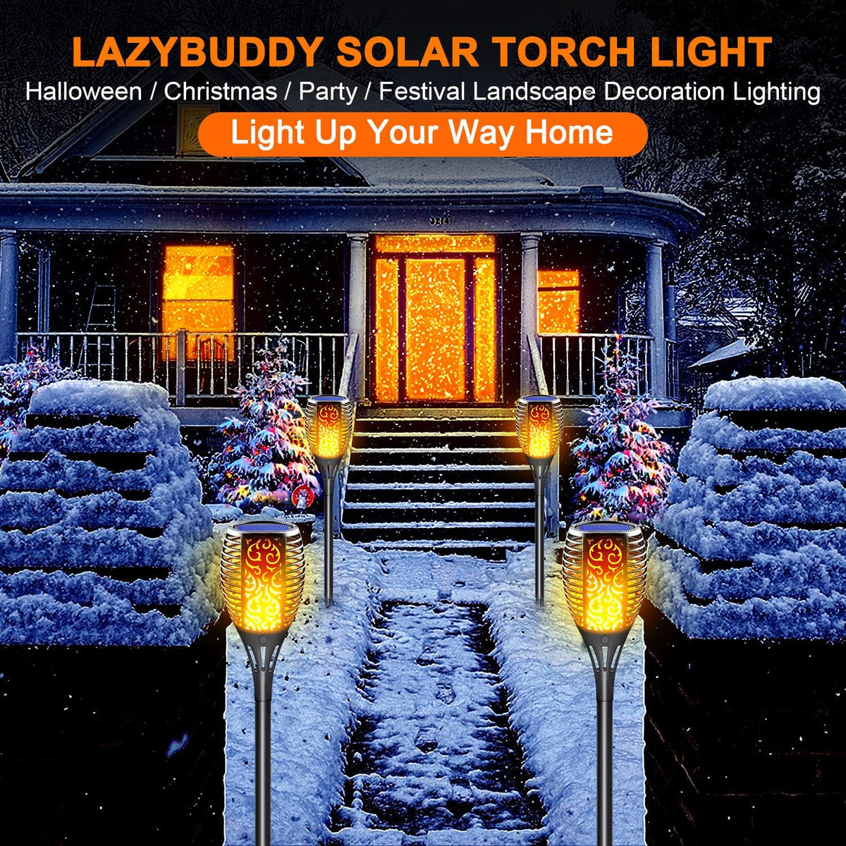 Solar Torch Light with Flickering Flame 8 Pack L23767