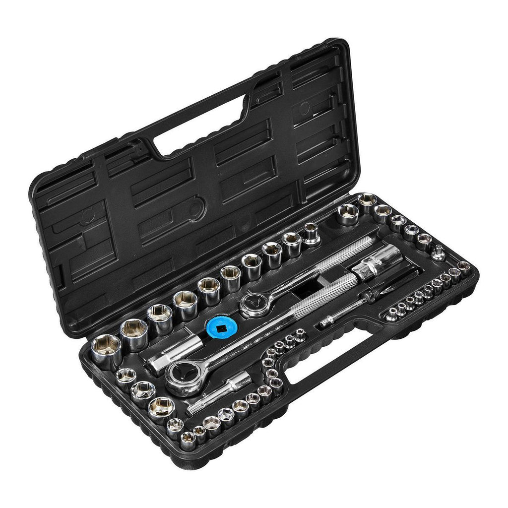 1/4 in., 3/8 in., 1/2 in. Drive SAE and Metric Socket Set, 51-Piece E494496