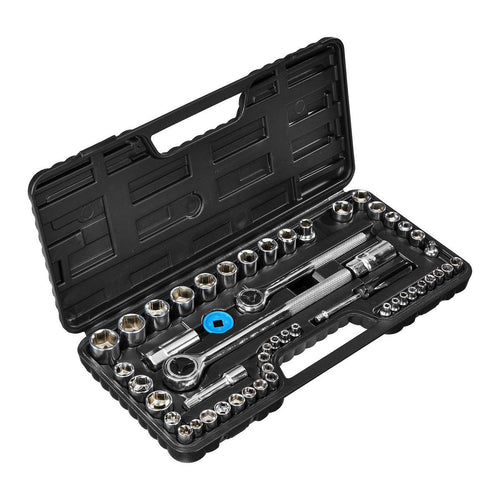 1/4 in., 3/8 in., 1/2 in. Drive SAE and Metric Socket Set, 51-Piece E494496