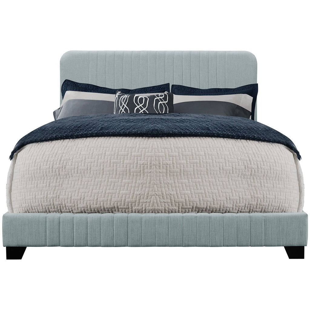 Blue Queen Upholstered Panel Bed N151