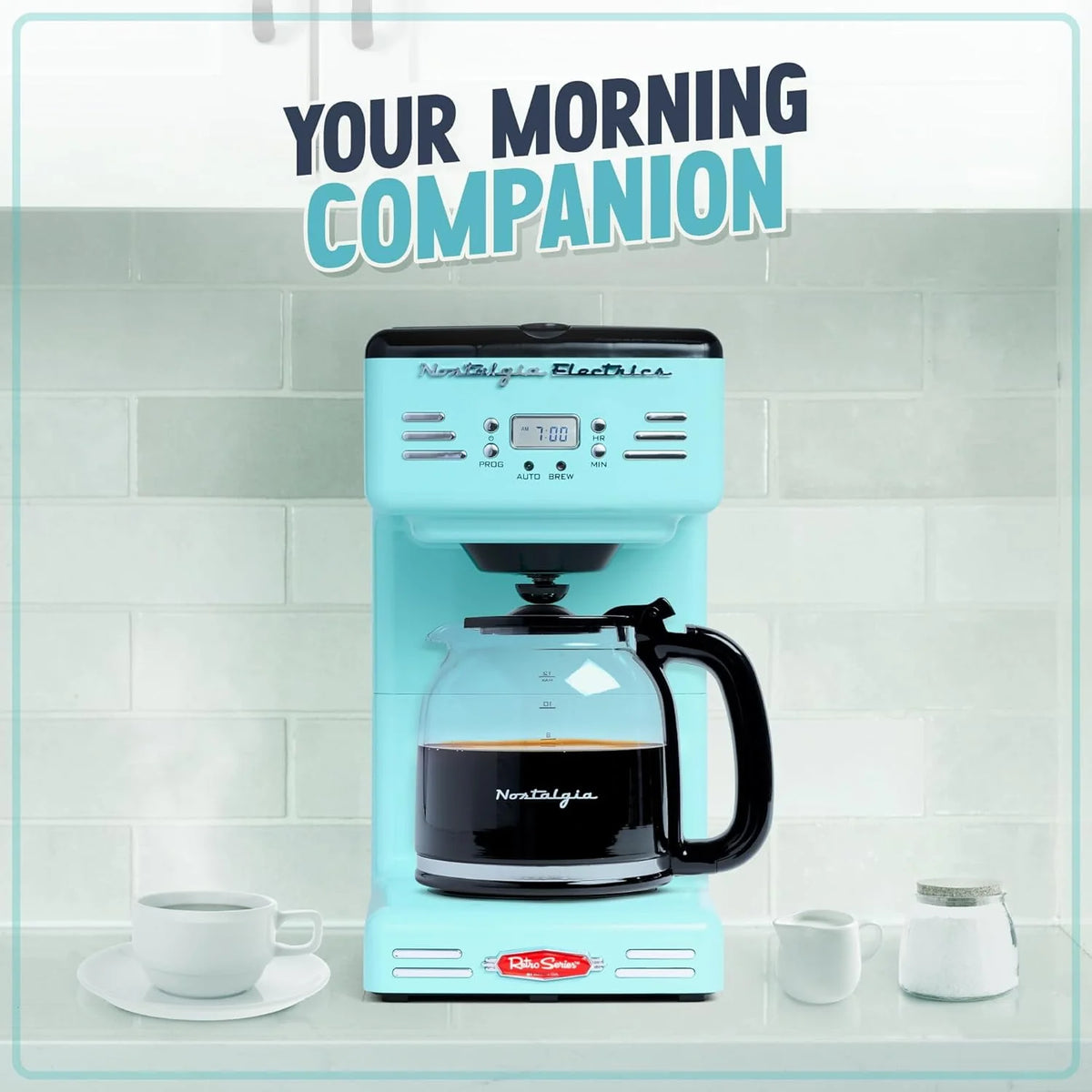 Aqua 12-Cup Programmable Retro Coffee Maker U346