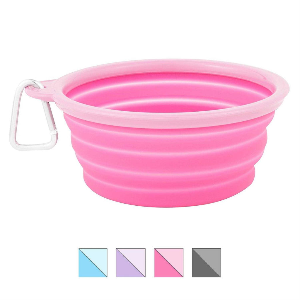 Collapsible Silicone Water Travel Bowl with Clip F50823