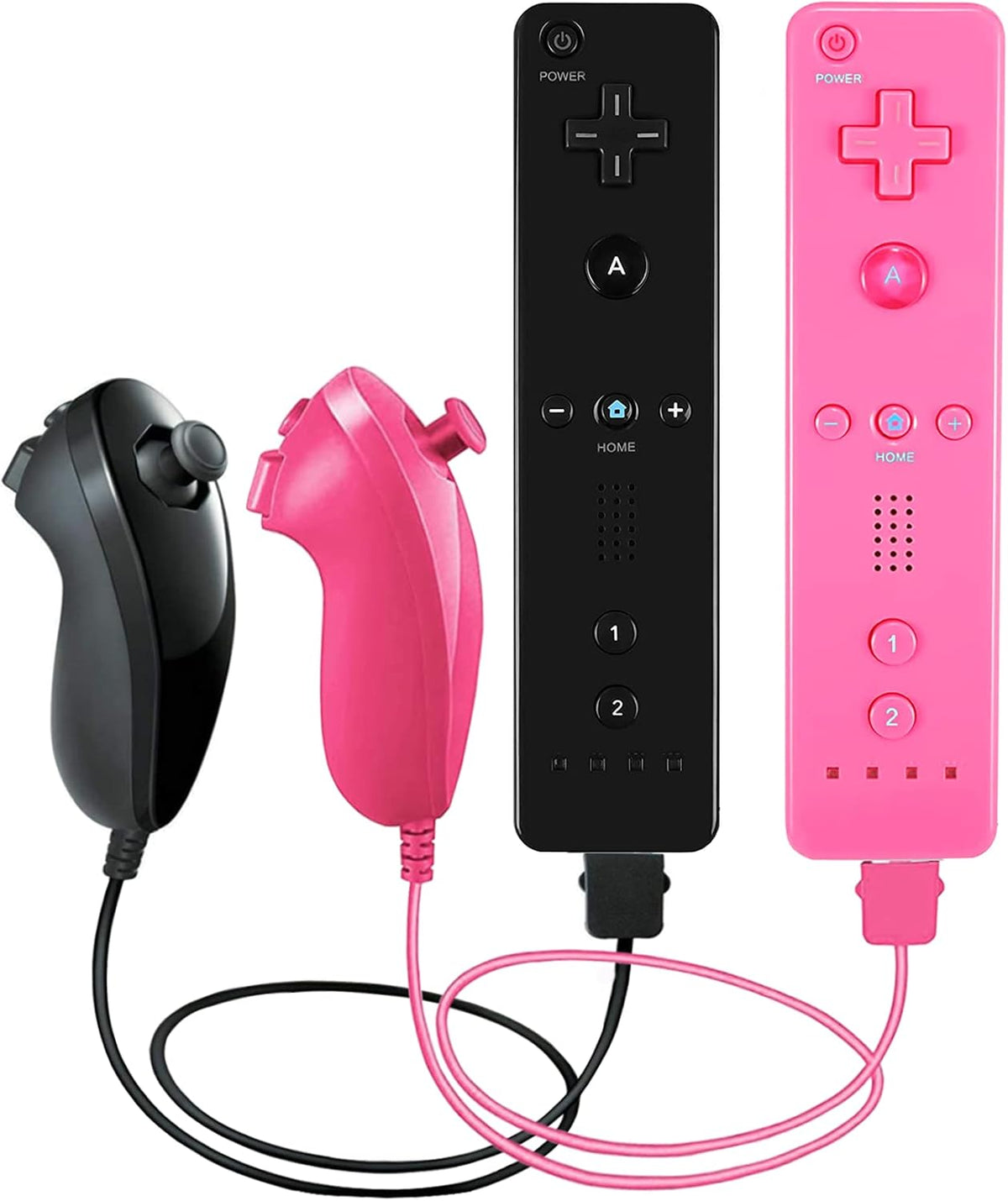 2 Pack Remote Controller and Nunchuck Joystick with Silicone Case and Wrist Strap H333533