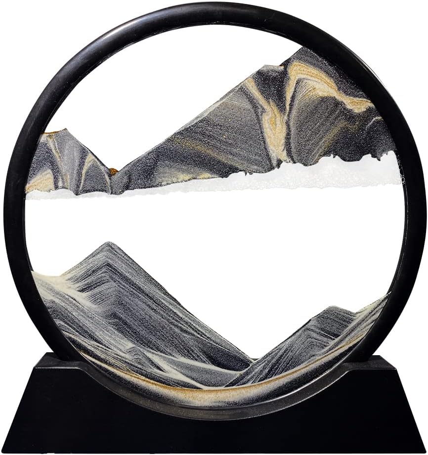 Moving Sand Art Picture 3D Deep Sea Round Pink B79308