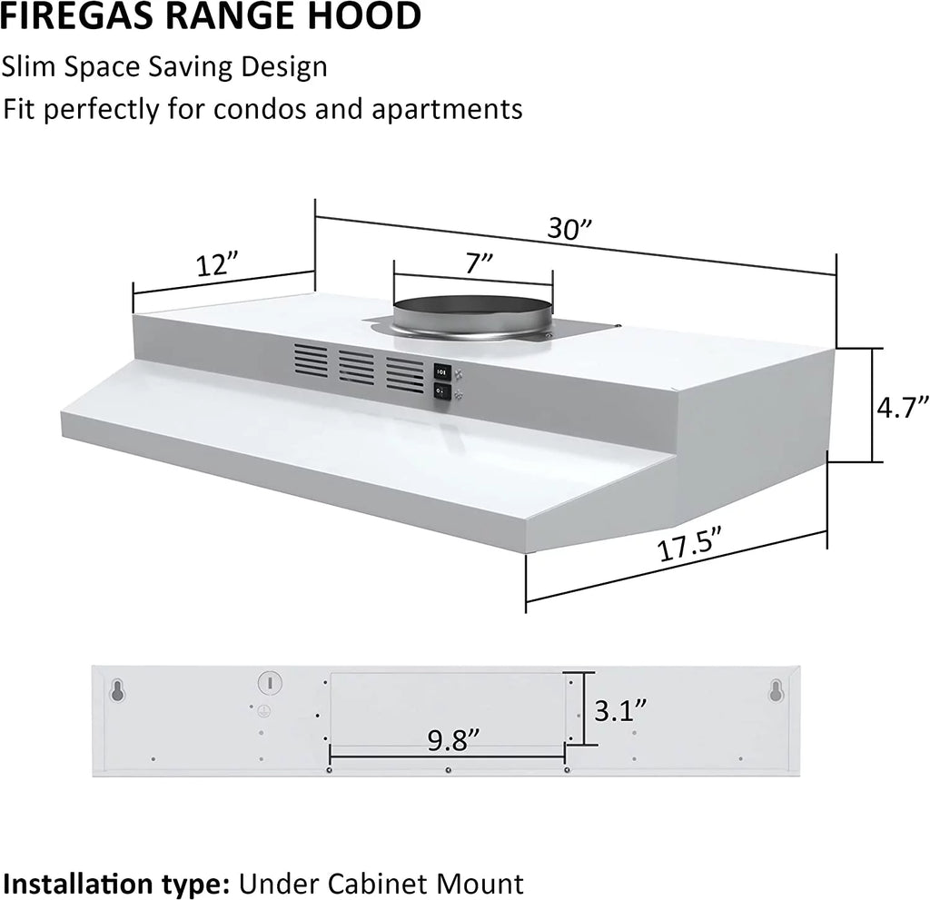 30 inch Under Cabinet Range Hood with 2 Speed Exhaust Fan J149342