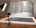 7x5ft Christmas Backdrop Snow Covered Landscape Photography Background O3833