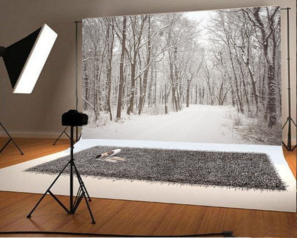 7x5ft Christmas Backdrop Snow Covered Landscape Photography Background O3833