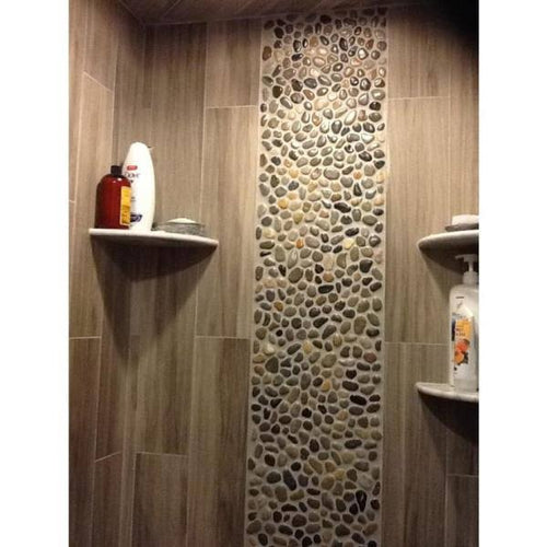 12 in. x 12 in. Mixed Mid-Polish Pebble Stone Tile H54676