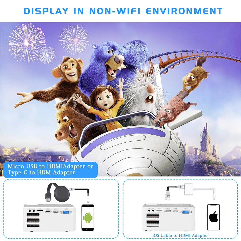 Mini Portable Wifi Projector 1080P C334