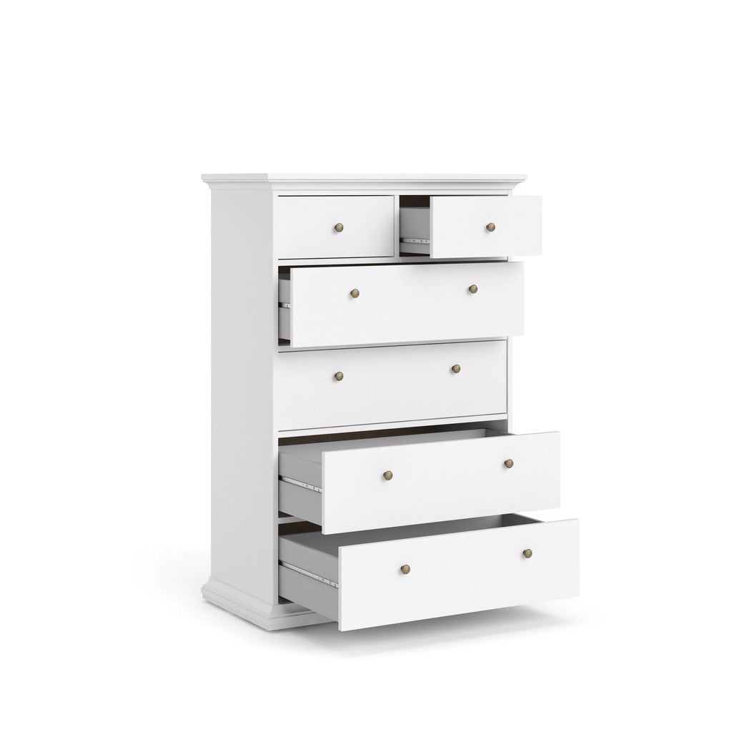White 6 Drawer Chest N4036