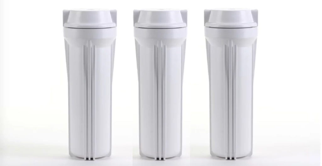 3-Pack White 10" Reverse Osmosis Water Filter Housing K458