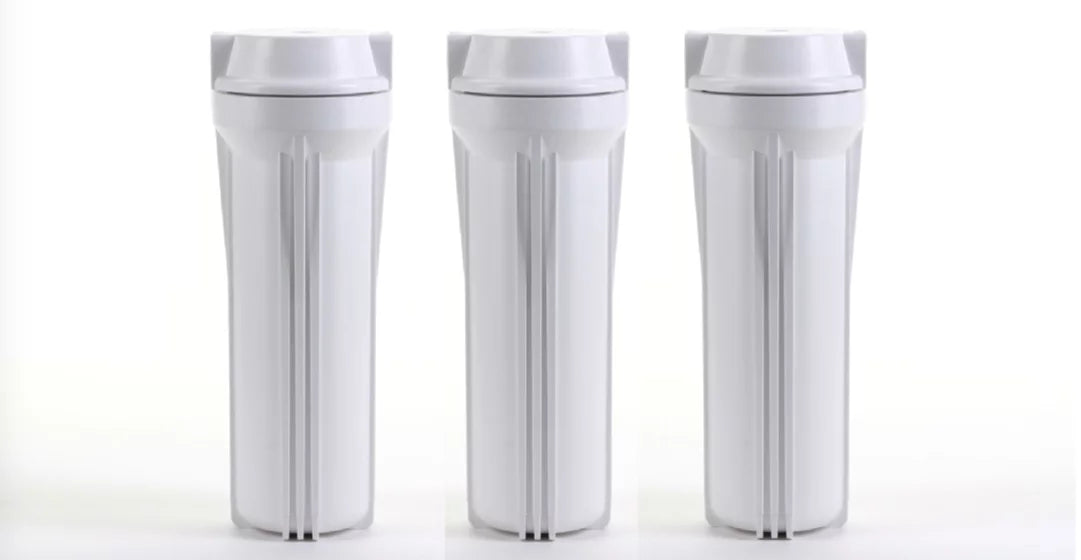 3-Pack White 10" Reverse Osmosis Water Filter Housing K458