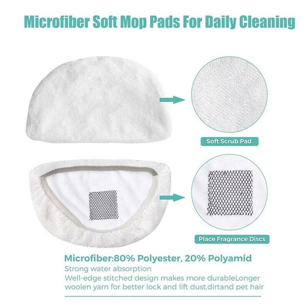Steam Mop Replacement Pad 4Pcs White & 4Pcs Stripes Z642078
