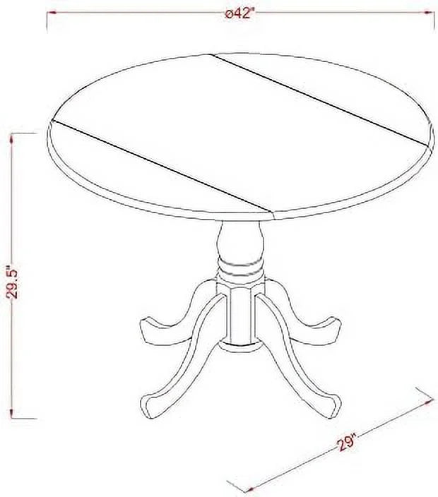 Round Dining Table with Dropleaf 42x42 Inch Mahogany K52571