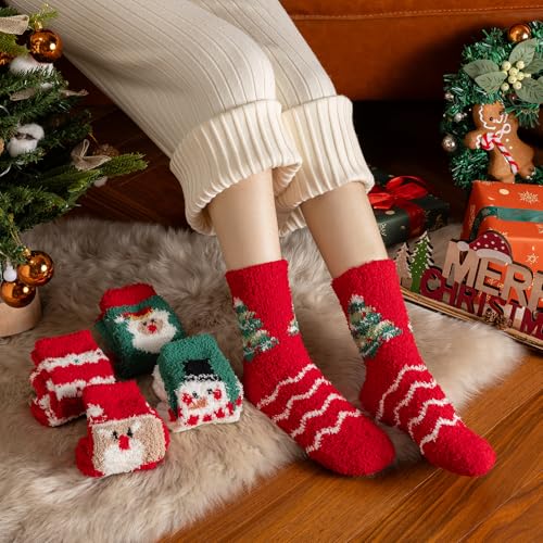 5 Pairs Fuzzy Socks F175