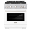 30 4.2 cu. ft. Gas Range with Convection Oven in Stainless Steel with White Matte Door F2238