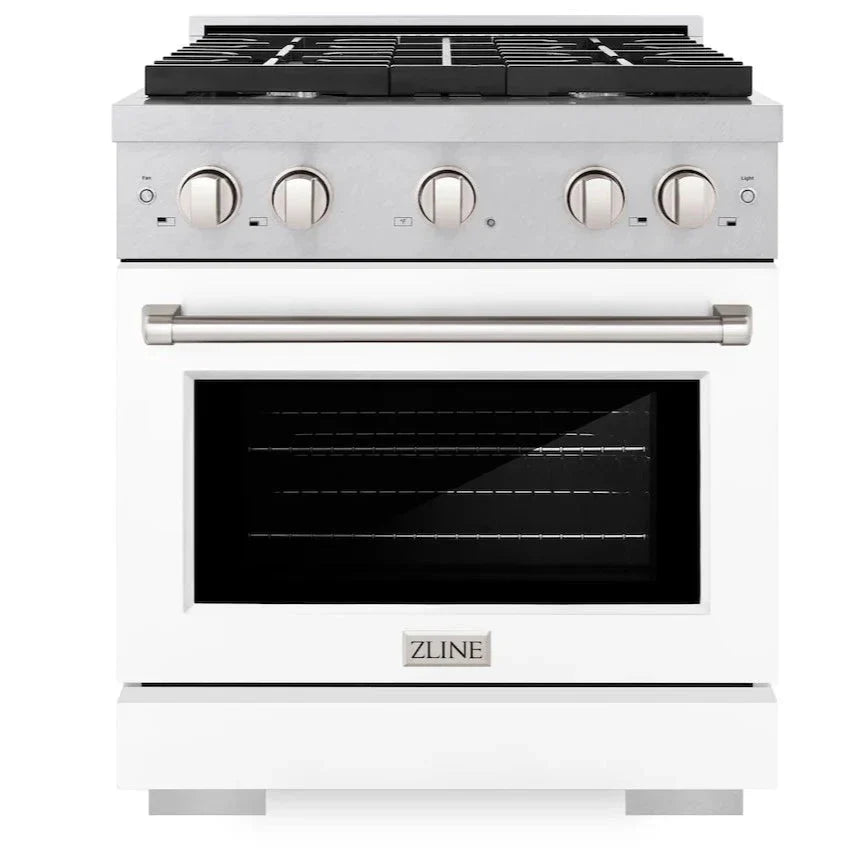 30 4.2 cu. ft. Gas Range with Convection Oven in Stainless Steel with White Matte Door F2238