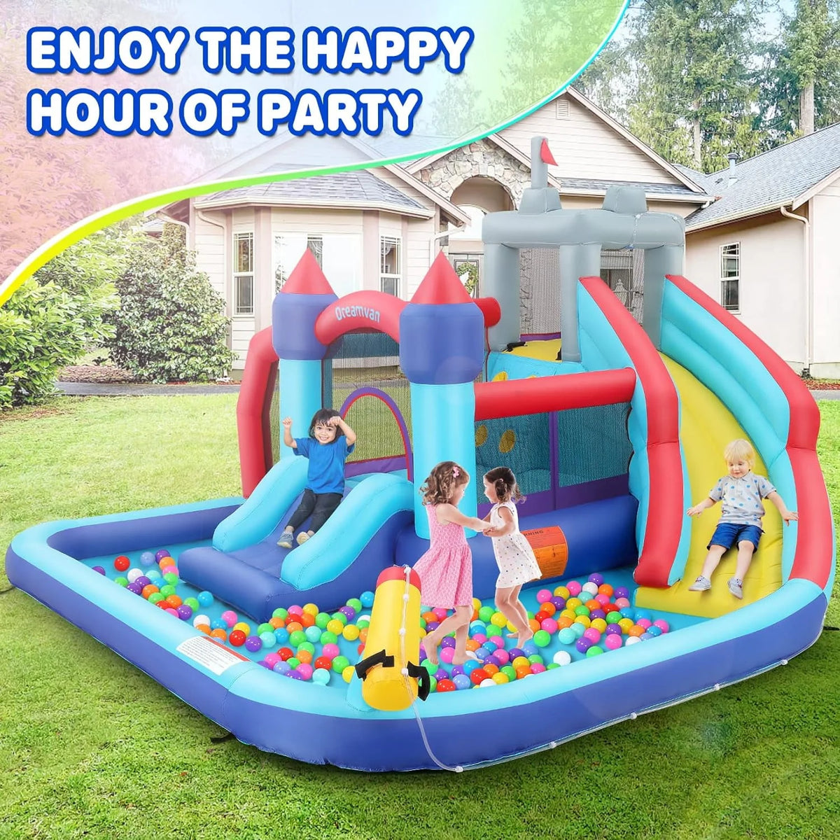 Inflatable Water Slide with Blower and Water Cannon E819