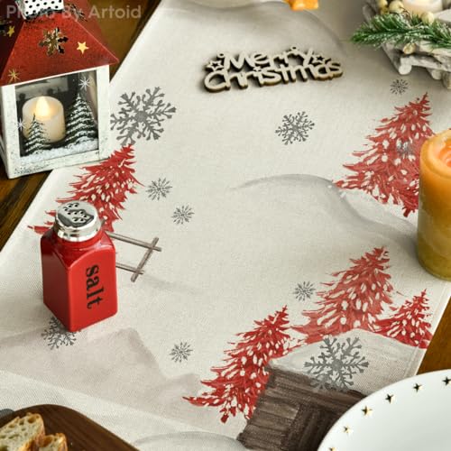 Blue Snowman Christmas Table Runner 13x72 Inch M620