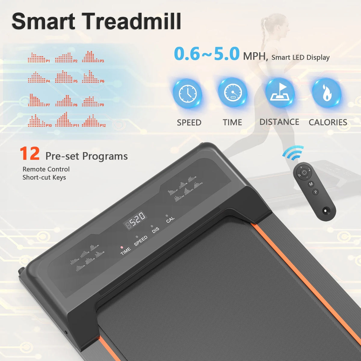 2.5HP Under Desk Electric Treadmill T951