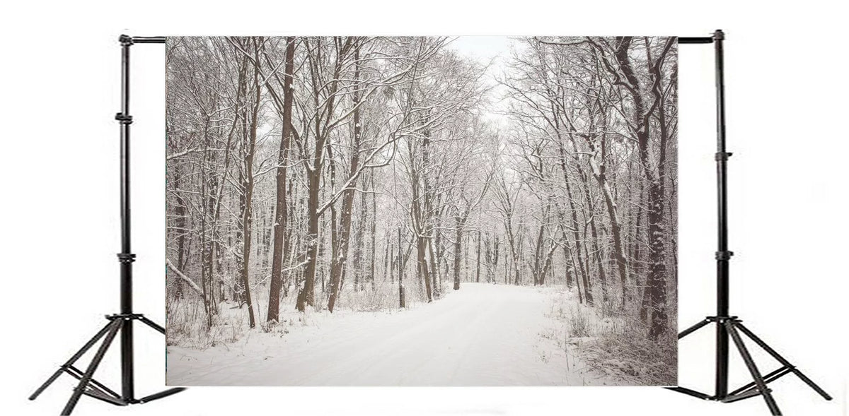 7x5ft Christmas Backdrop Snow Covered Landscape Photography Background O3833