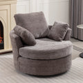 Oversized Round Swivel Accent Chair with 3 Pillows C471