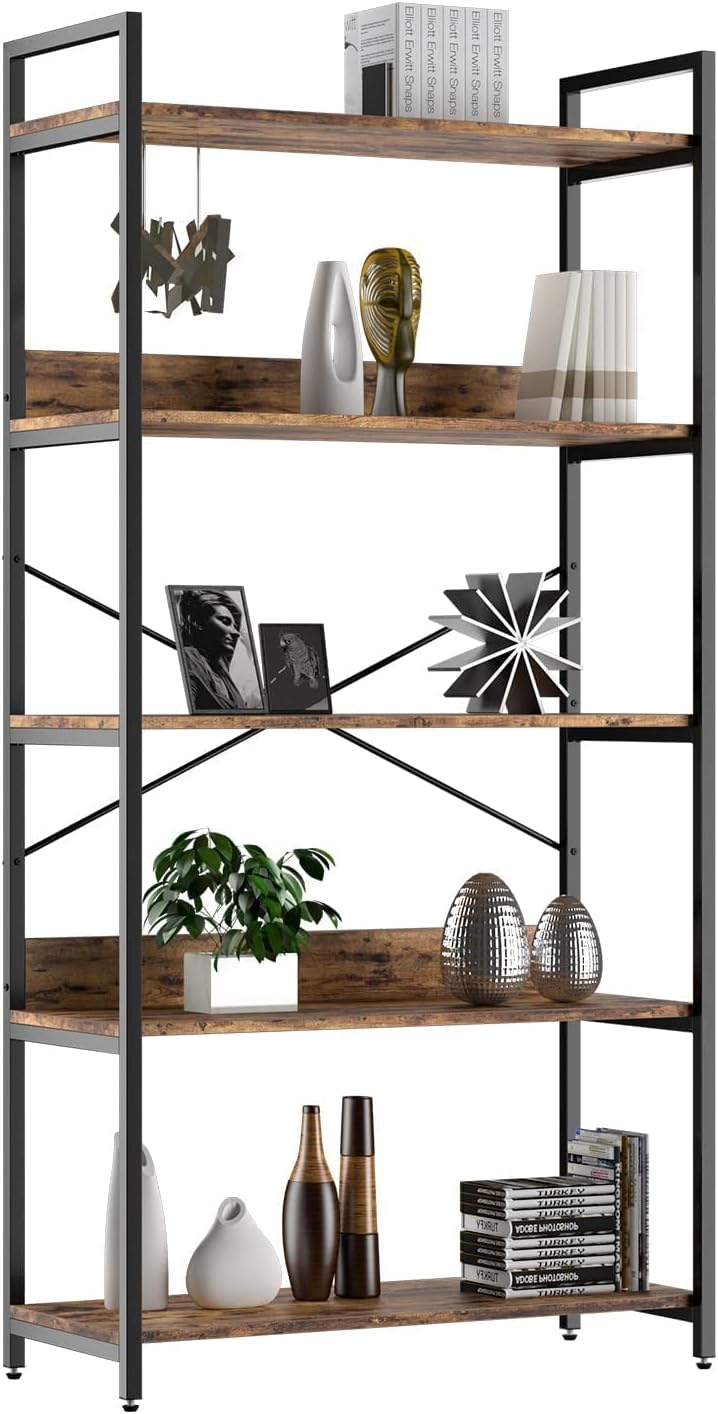 4 Tier Wood and Metal Bookshelf N121108