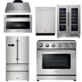Electric Range, Range Hood, Microwave, Refrigerator, Dishwasher, Wine Cooler D9733